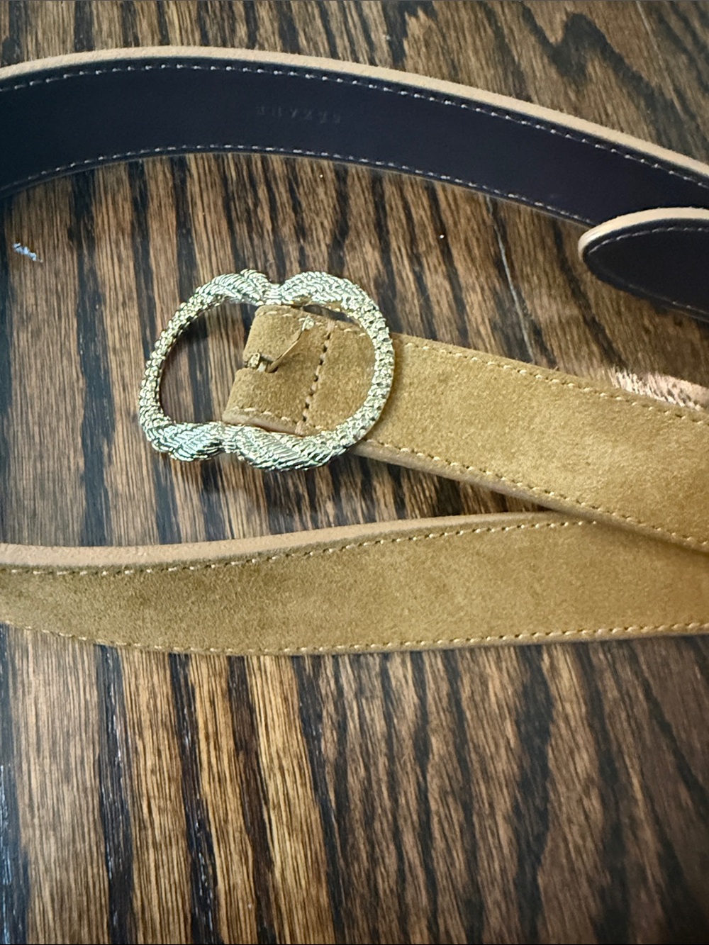 Sezane Tan/Gold Belt with Elegant Buckle